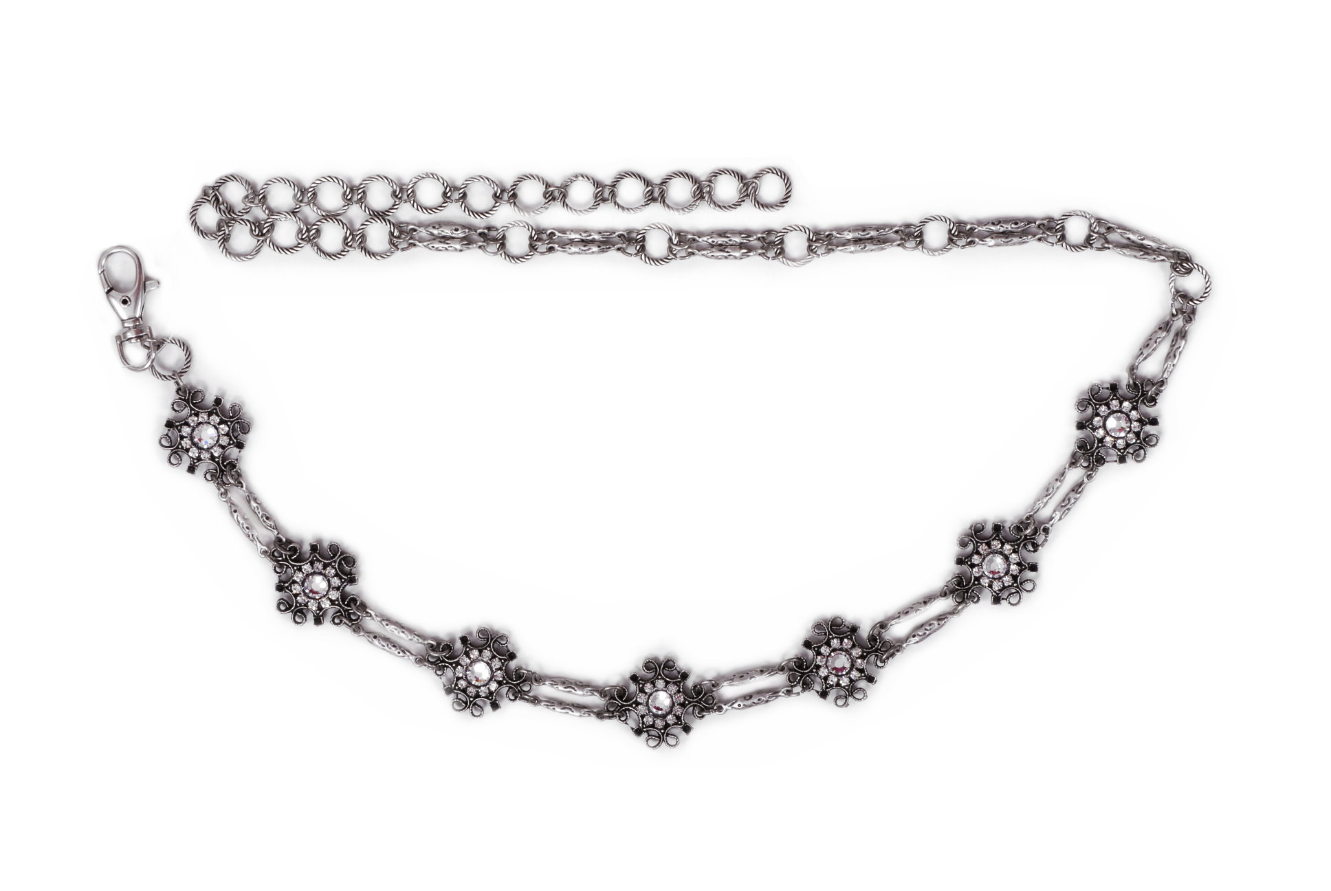 Dirndlgürtel-Schürzengürtel Stelline Altsilber